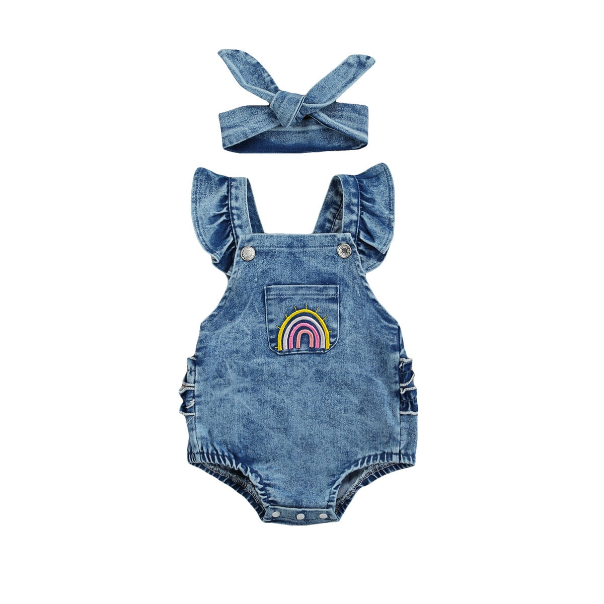 Body Baby Jeans Feminino Arco Íris - Ama Mamma