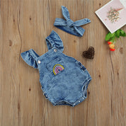 Body Baby Jeans Feminino Arco Íris - Ama Mamma