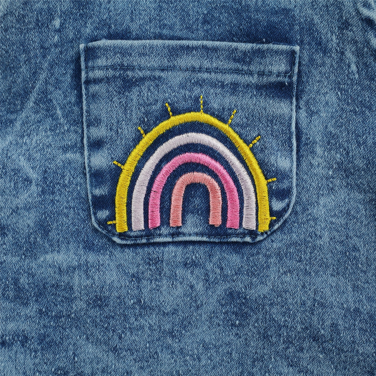 Body Baby Jeans Feminino Arco Íris - Ama Mamma