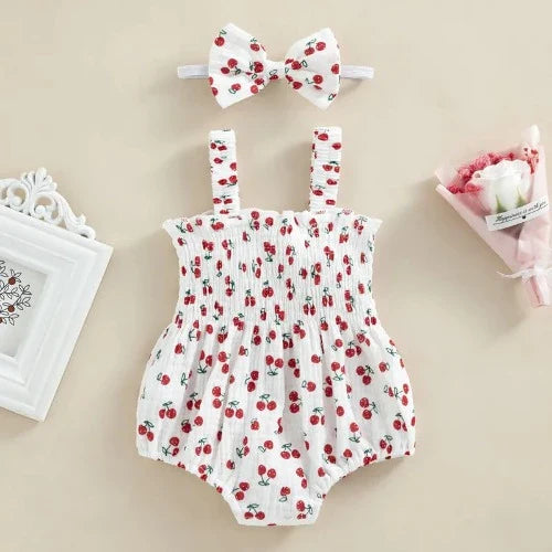Body Feminino Infantil Estampado + Faixa de Cabelo | 0-18 Meses - Ama Mamma