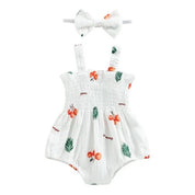 Body Feminino Infantil Estampado + Faixa de Cabelo | 0-18 Meses - Ama Mamma