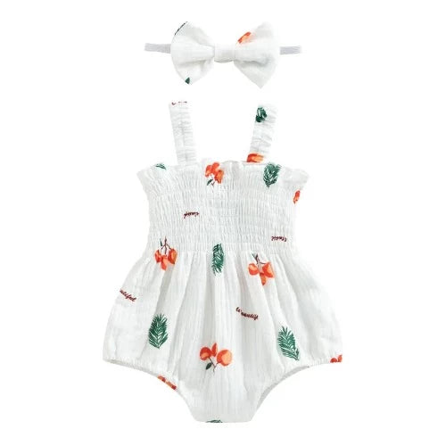 Body Feminino Infantil Estampado + Faixa de Cabelo | 0-18 Meses - Ama Mamma