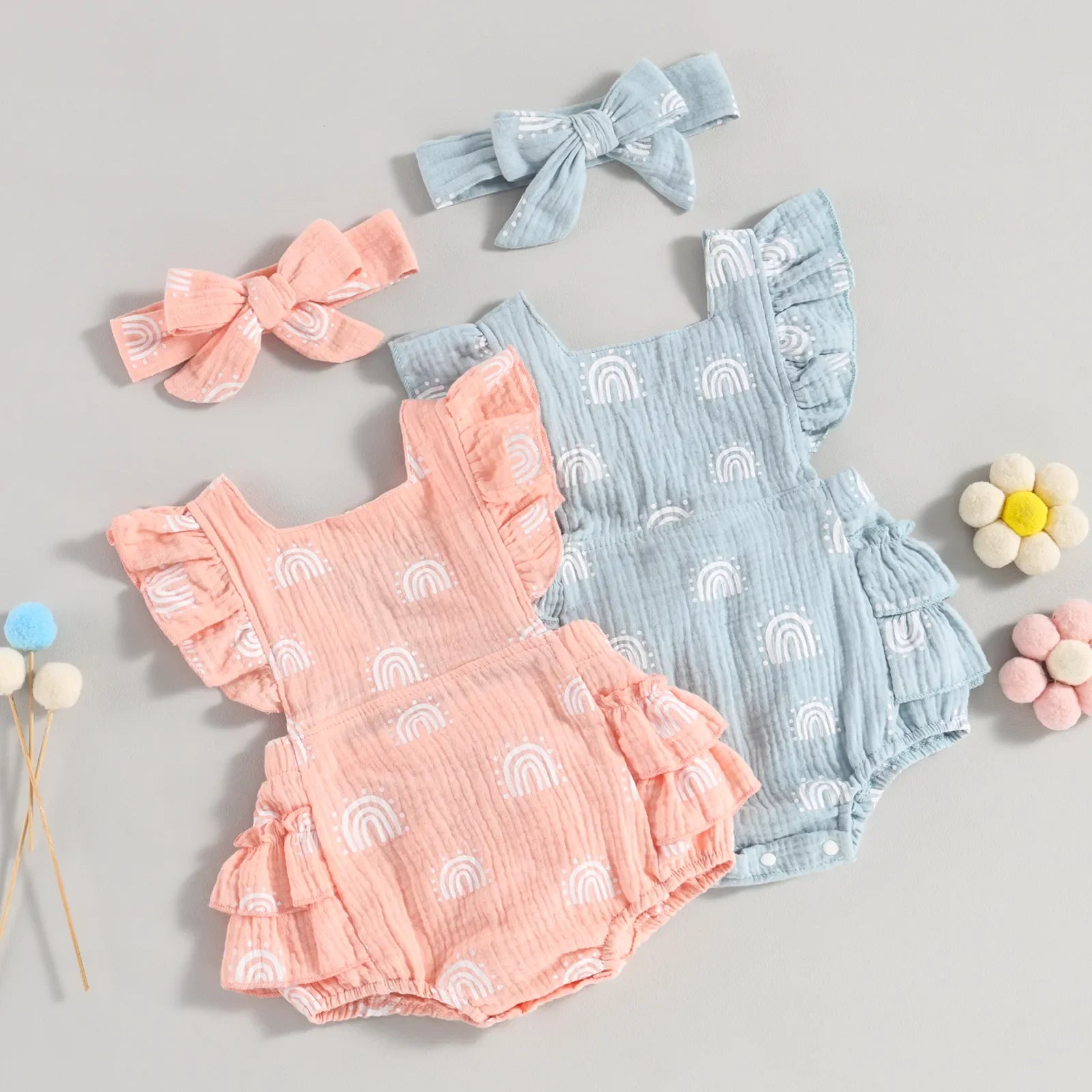 Body Infantil Feminino Arco Irís 2 Pçs | 0-24 Meses - Ama Mamma