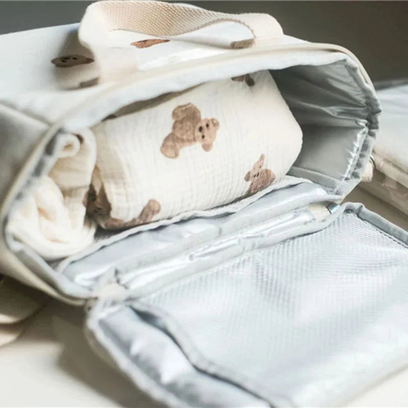 Bolsa Isolante de Fraldas com Bordado Urso Ama Mamma - Ama Mamma