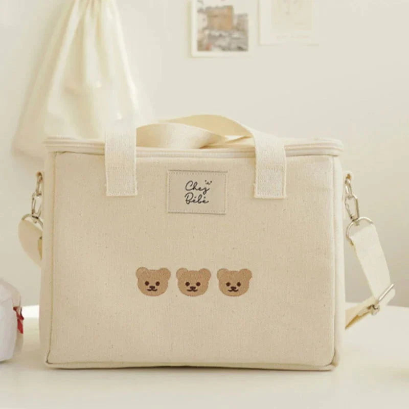 Bolsa Isolante de Fraldas com Bordado Urso Ama Mamma - Ama Mamma