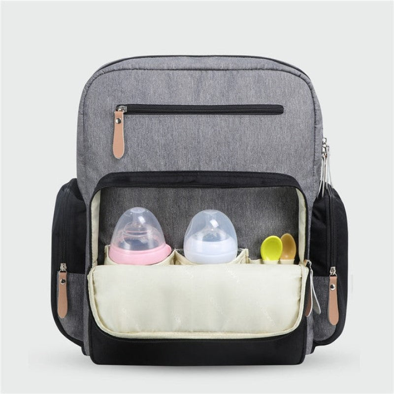 Mochila Bolsa Maternidade Cinza/Preta - Ama Mamma