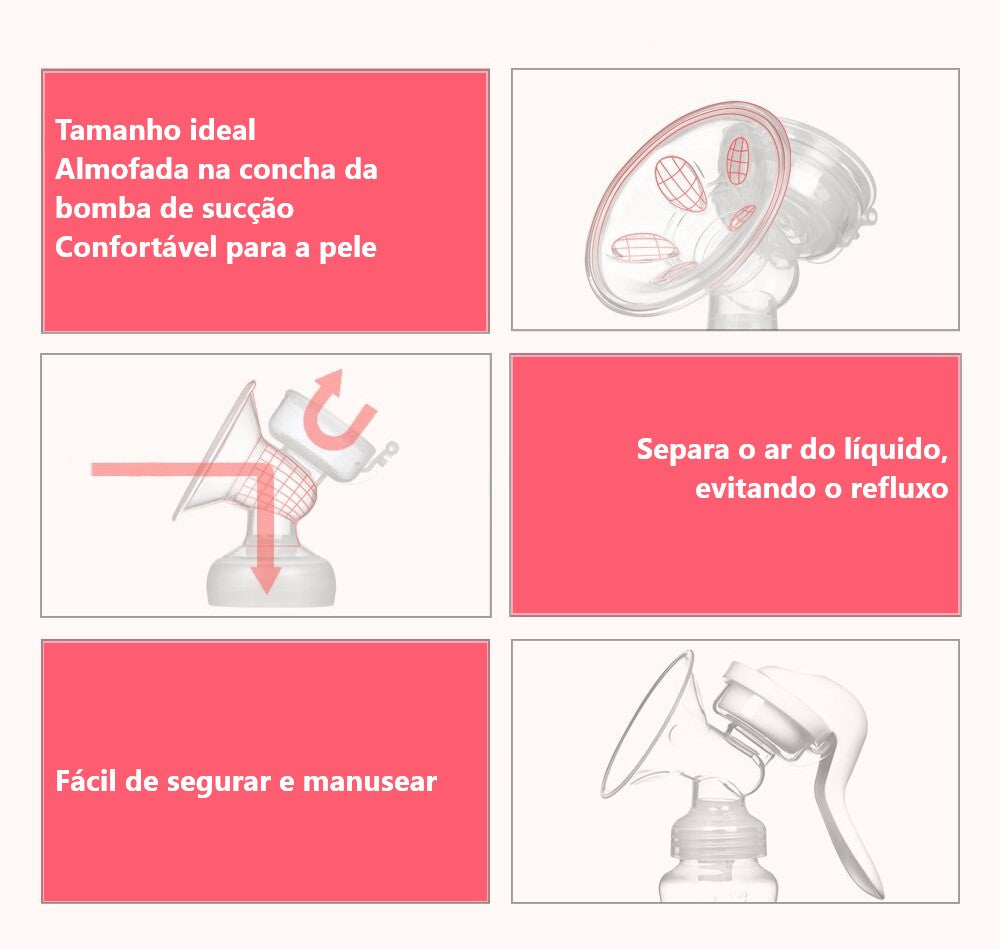 Bomba Tira-Leite Materno Extrator Manual - Ama Mamma