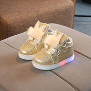 Botinha Tênis Infantil Feminino Led Pom Pom - Ama Mamma