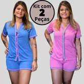 Conjunto de 2 Pijamas Amamentação Americano Luxo - Ama Mamma