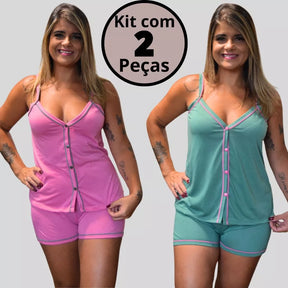 Conjunto de 2 Pijamas Amamentação Americano Luxo - Ama Mamma