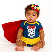 Body Bebê Mesversário 100% Algodão – Kit Princesinha Encantada com Saia + Laço + Capa