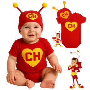 Body Bebê Mesversário com Touca 100% Algodão – Kit 2 Peças Temático CH