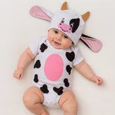 Body Bebê Mesversário com Touca 100% Algodão – Kit 2 Peças Temático Vaquinha