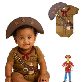 Body Bebê Mesversário com Chapéu 100% Algodão – Kit 2 Peças Temático Sanfoneiro