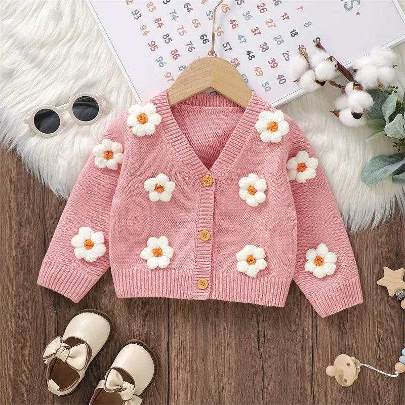 Casaco Tricô Margarida Infantil Feminino - Ama Mamma