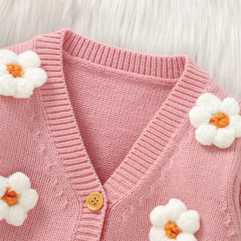 Casaco Tricô Margarida Infantil Feminino - Ama Mamma