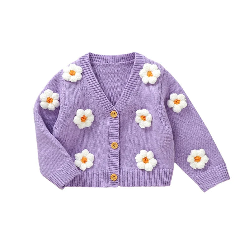 Casaco Tricô Margarida Infantil Feminino - Ama Mamma