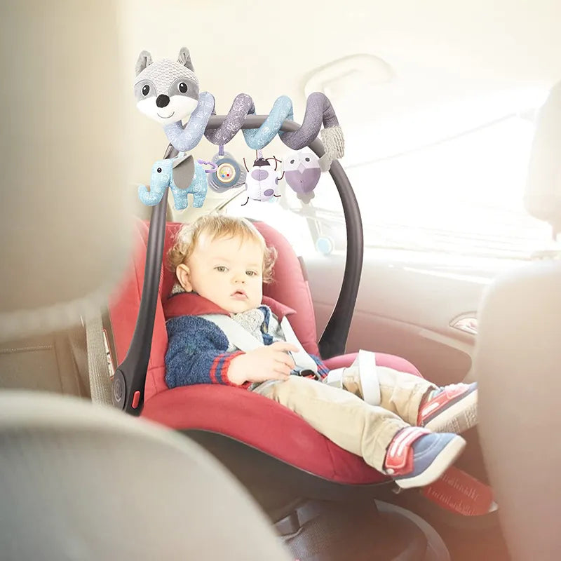 Chocalho e Móbile Espiral Bichinhos Divertidos Para Carrinho e Bebê Conforto - Ama Mamma