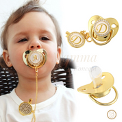 Chupeta Personalizada + Prendedor Premium Brinde - Dourada - Ama Mamma