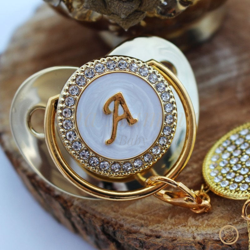 Chupeta Personalizada + Prendedor Premium Brinde - Dourada - Ama Mamma
