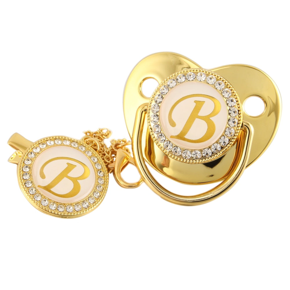 Chupeta Personalizada + Prendedor Premium Brinde - Dourada - Ama Mamma