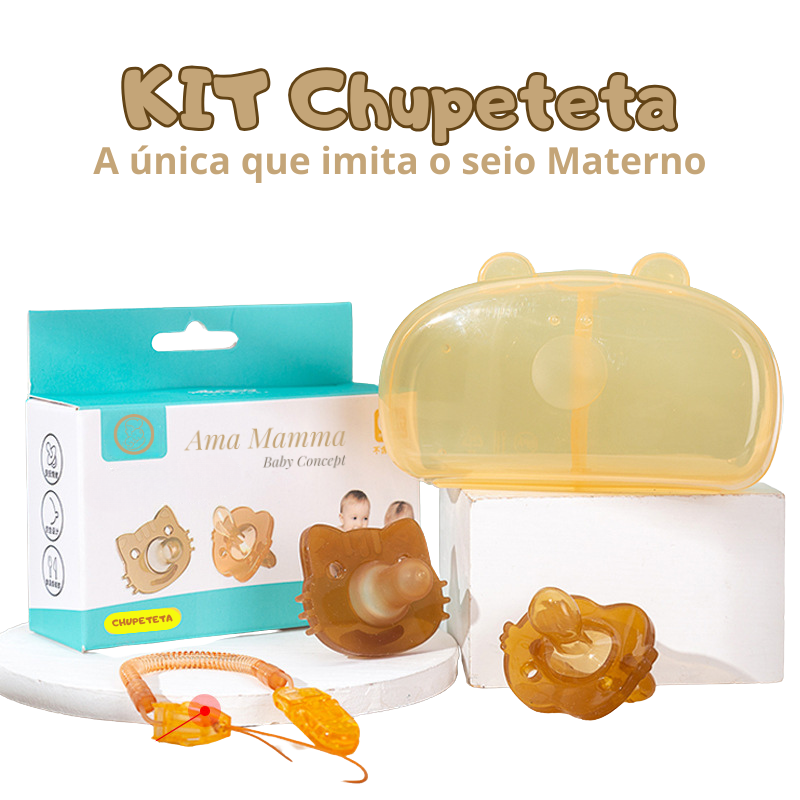 Chupeta Silicone que Simula o Seio Materno [Kit Completo] - Ama Mamma