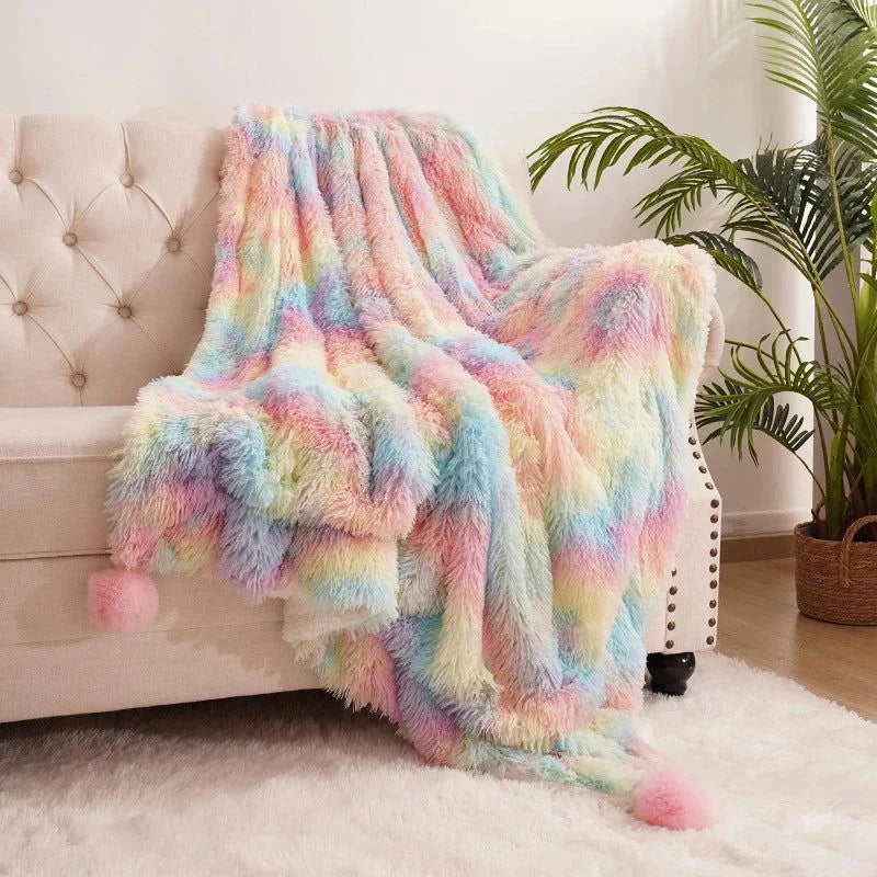 Cobertor Arco-íris Peludo e Aconchegante para Crianças Ama Mamma - Ama Mamma
