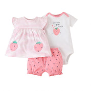 Conjunto Body Bebê Moranguinho - 3 Peças - Ama Mamma