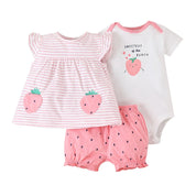 Conjunto Body Bebê Moranguinho - 3 Peças - Ama Mamma