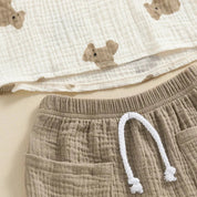 Conjunto Casual de Verão para Meninos com Estampa de Urso Ama Mamma - Ama Mamma