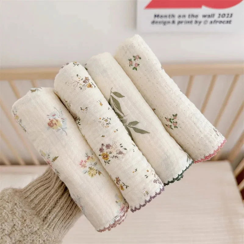 Conjunto de Panos de Boca para Bebê Floral 4 Peças Ama Mamma - Ama Mamma