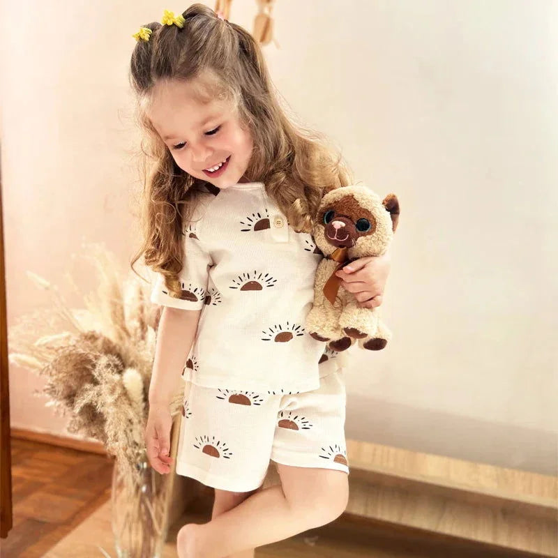 Conjunto de Pijama Elegante com T-Shirt e Short Manga Curta Ama Mamma - Ama Mamma