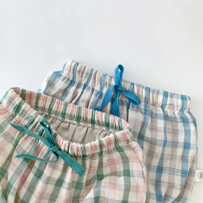Conjunto Fresquinho de Verão Xadrez para Meninas Ama Mamma - Ama Mamma