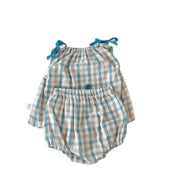 Conjunto Fresquinho de Verão Xadrez para Meninas Ama Mamma - Ama Mamma