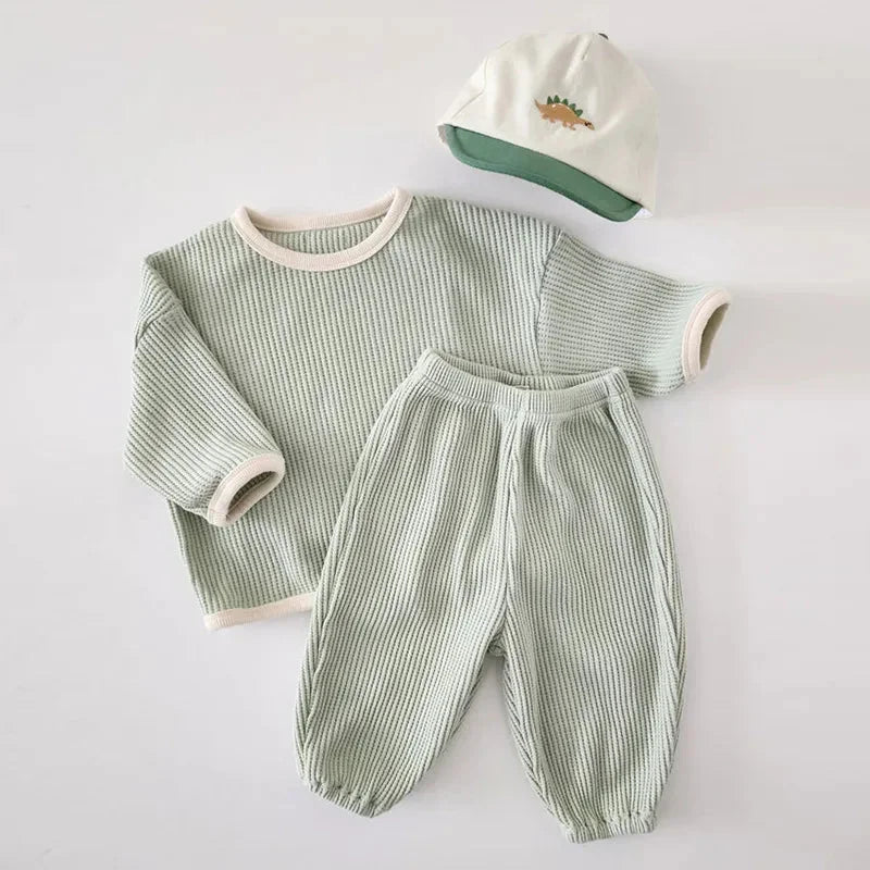 Conjunto Infantil Moderno com Textura Waffle Blusa e Calça Ama Mamma - Ama Mamma