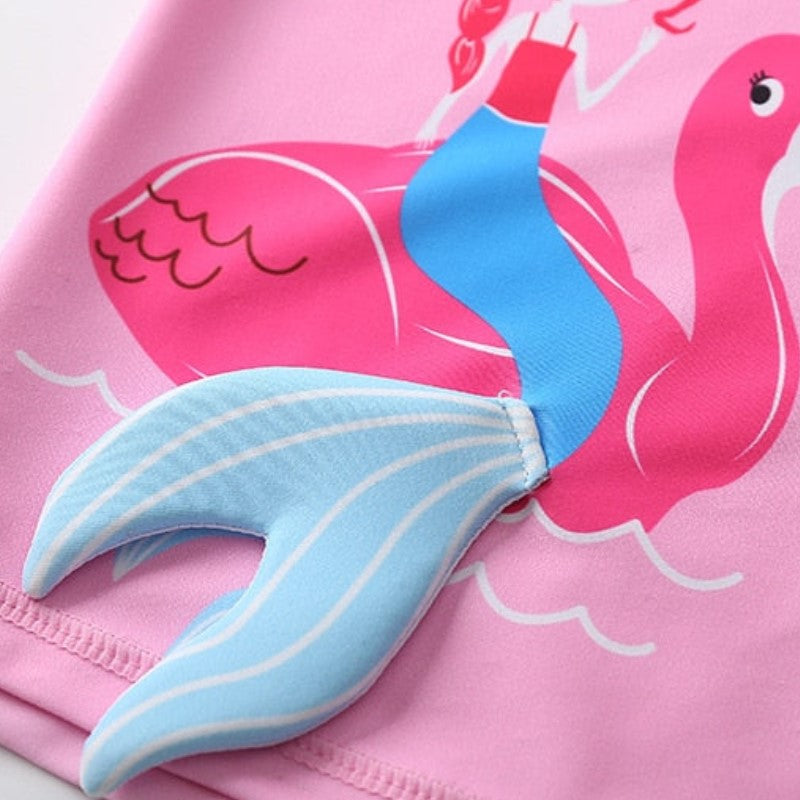 Conjunto Infantil Praia Manga Longa Sereia Rosa - Ama Mamma