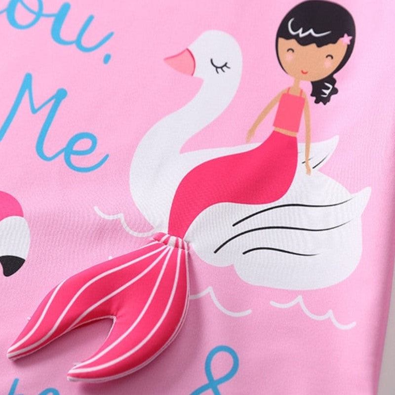 Conjunto Infantil Praia Manga Longa Sereia Rosa - Ama Mamma