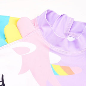 Macaquinho de Praia Infantil Manga Curta Unicórnio Lilás - Ama Mamma