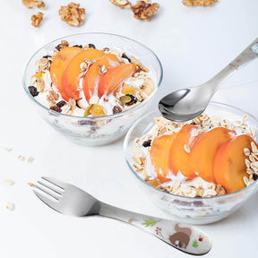 Kit de Talheres Infantil Aço Inoxidável Prata 4 Peças - Ama Mamma - Ama Mamma