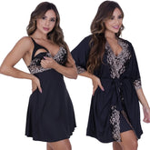 Kit Pós-parto Aurora Duo - Robe e Camisola de Amamentação em Microfibra Light - Ama Mamma