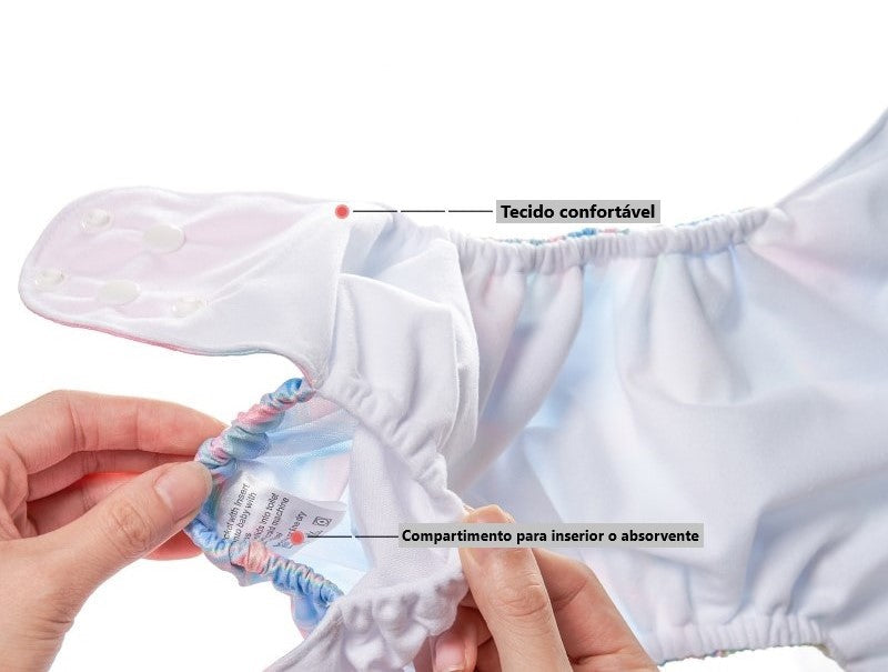 Fralda de Pano Infantil Ecológica e Reutilizável - 4 unidades - Ama Mamma