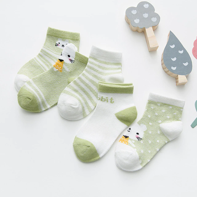 Kit 5 pares de Meia Baby Bichinhos - Ama Mamma