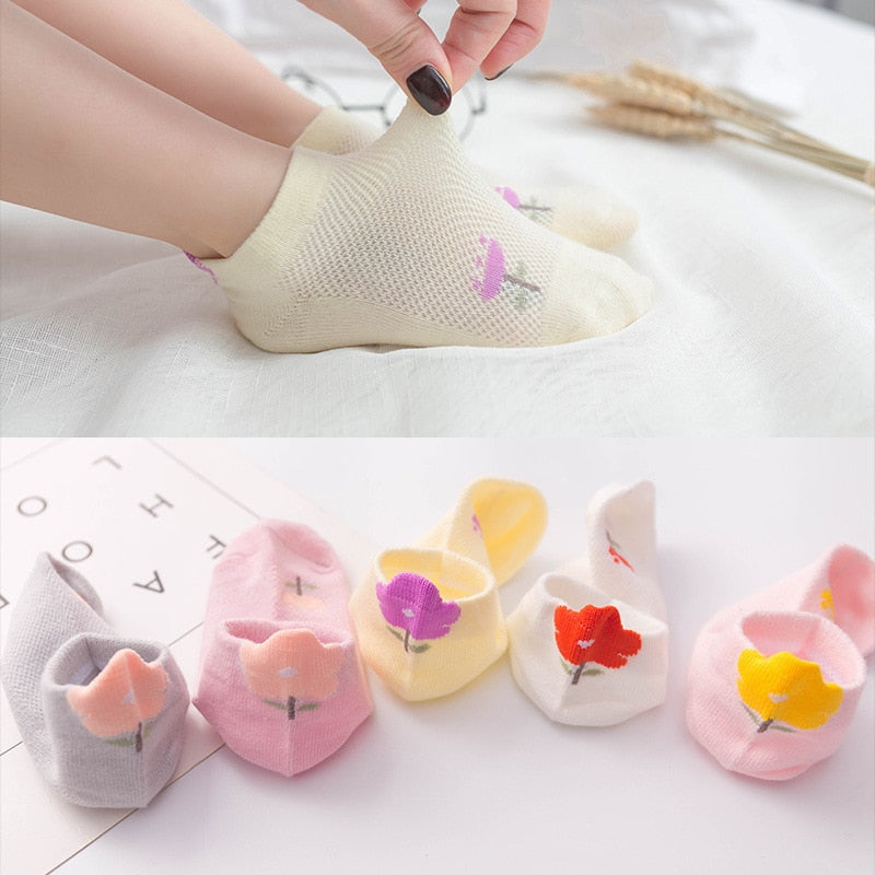 Kit 5 Pares de Meia Florzinhas - Ama Mamma