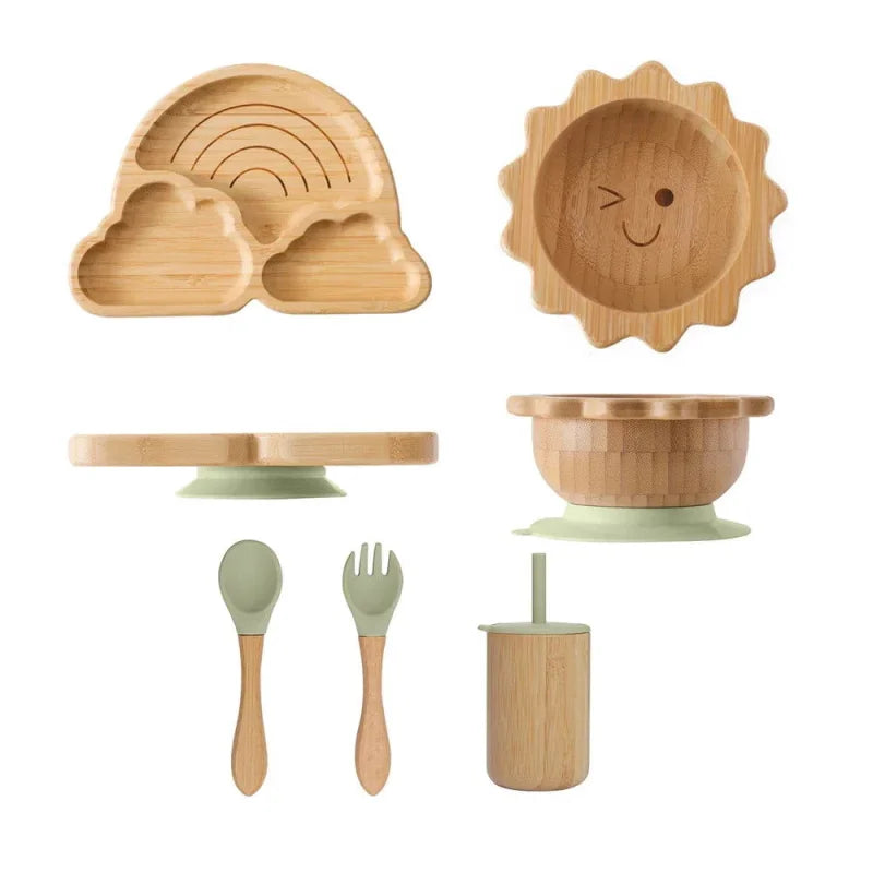 Kit Elegante Introdução Alimentar Bambu e Silicone Ama Mamma - Ama Mamma