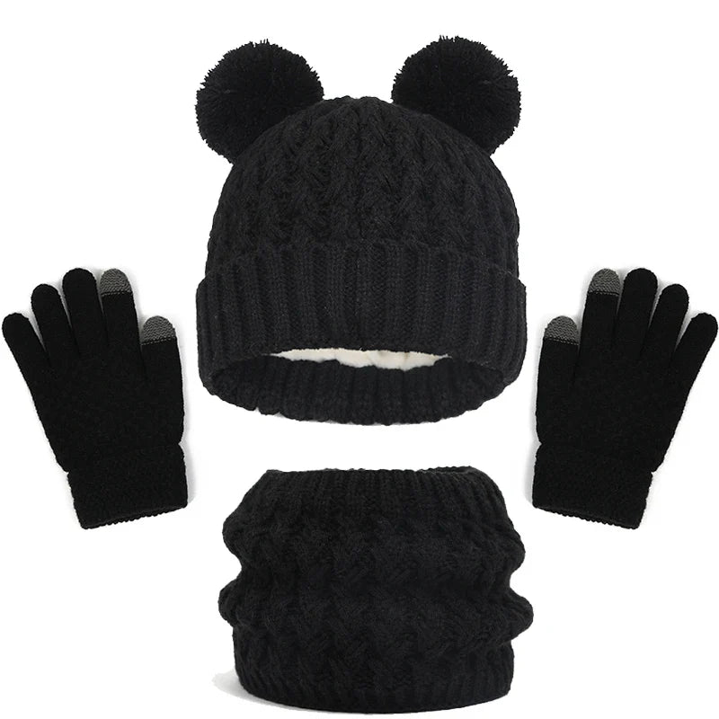 Kit de Inverno Infantil Touca Luvas Cachecol - Ama Mamma