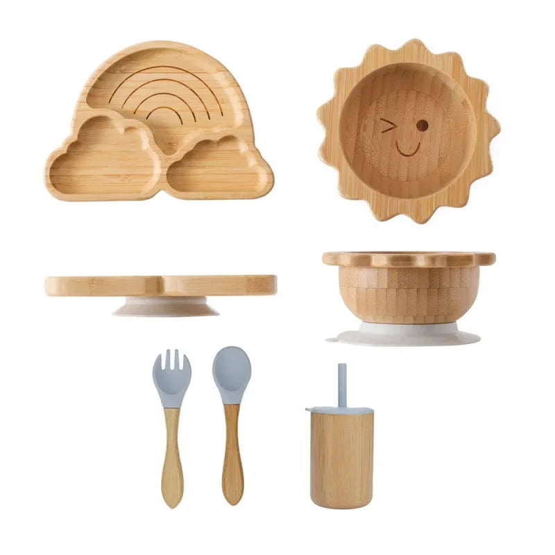 Kit Elegante Introdução Alimentar Bambu e Silicone Ama Mamma - Ama Mamma