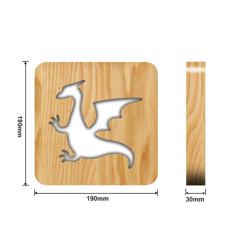 Luminária LED Animal Encantado de Madeira Ama Mamma - Ama Mamma