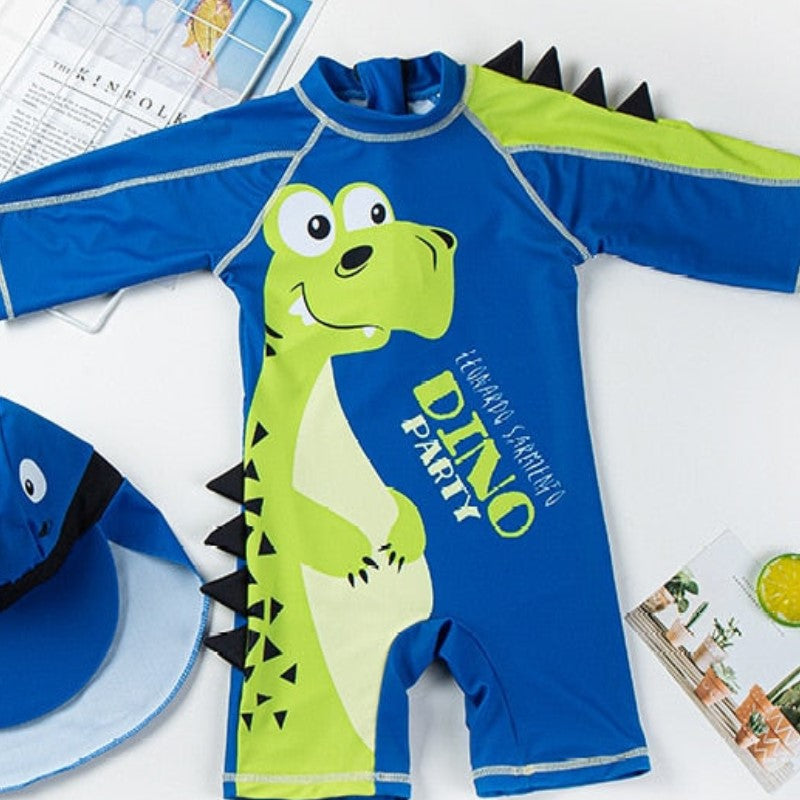 Macaquinho de Praia Infantil Manga Longa Dino - Ama Mamma