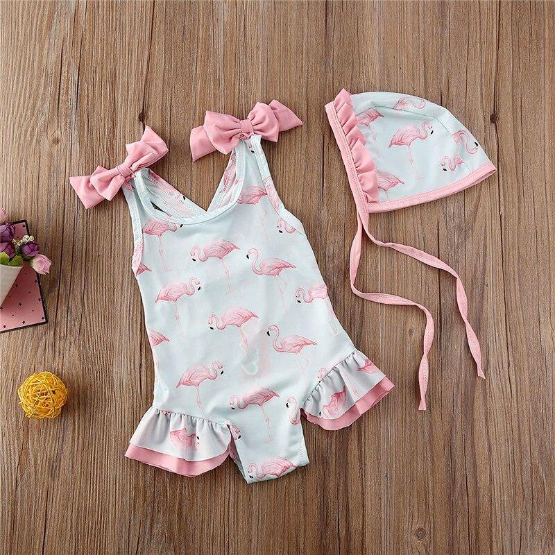 Maiô Infantil Flamingos com Touca - Ama Mamma