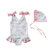 Maiô Infantil Flamingos com Touca - Ama Mamma